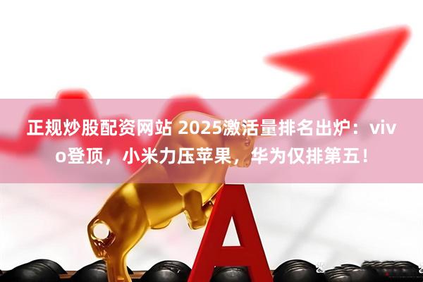 正规炒股配资网站 2025激活量排名出炉：vivo登顶，小米力压苹果，华为仅排第五！